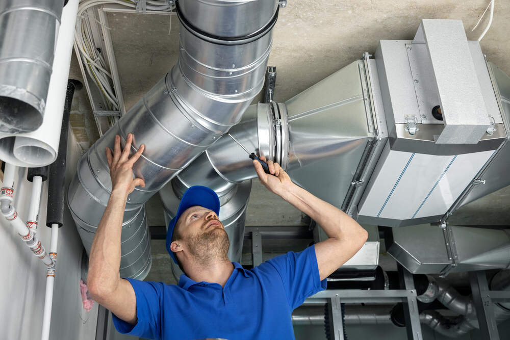 Installing A New Or Replacement HVAC Ductwork System For Central Air Conditioning At Home