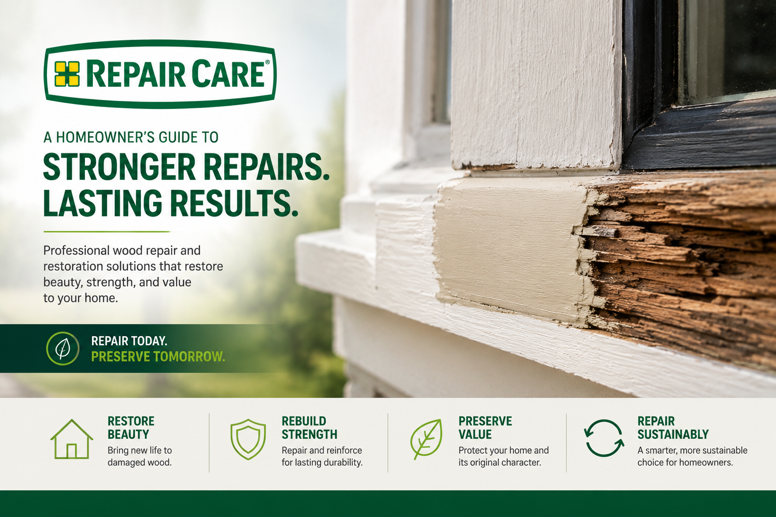 Repair Care Wood Repair Solutions: A Homeowner’s Guide to Restoring and Protecting Wood