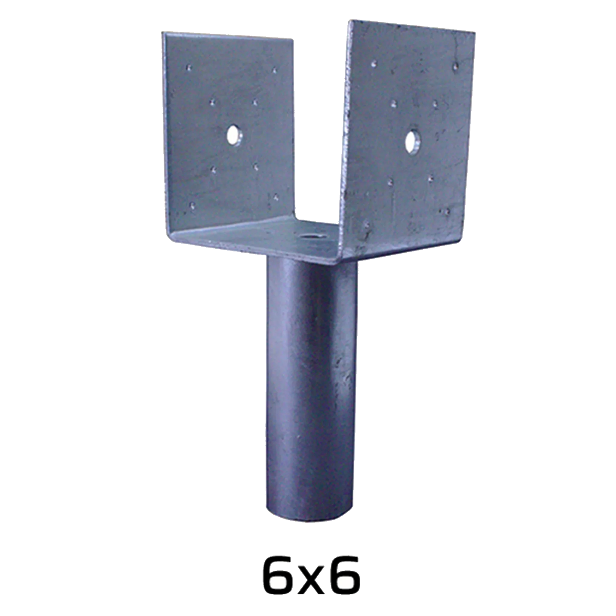 6x6 metal ground screw flange post anchor with square bracket and pre-drilled holes