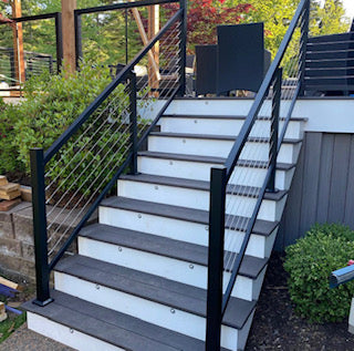 Vista Cable Rail Top Stair Post (stair face + right side face)