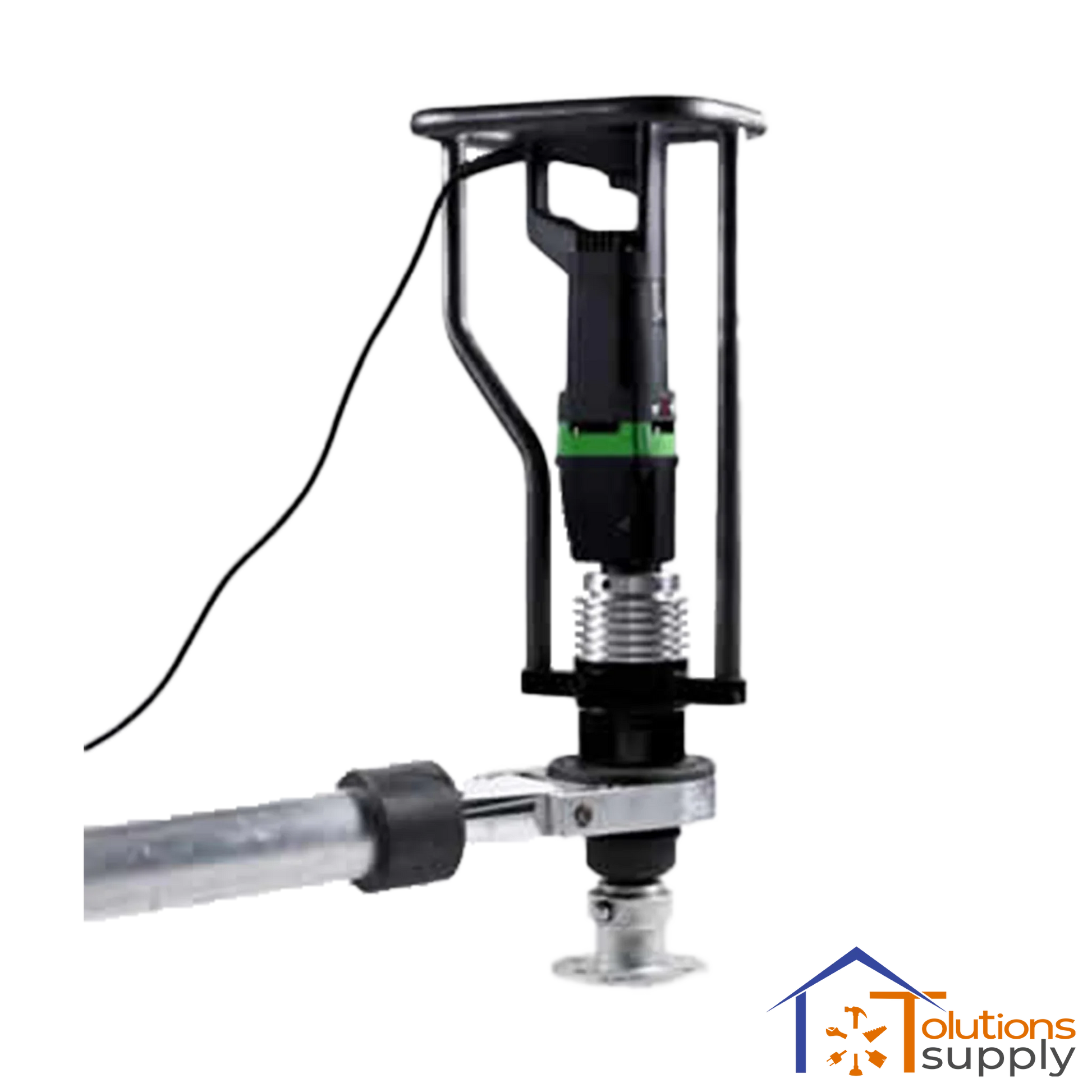 Electric driver tool with metallic base and safety handle for industrial fastening jobs