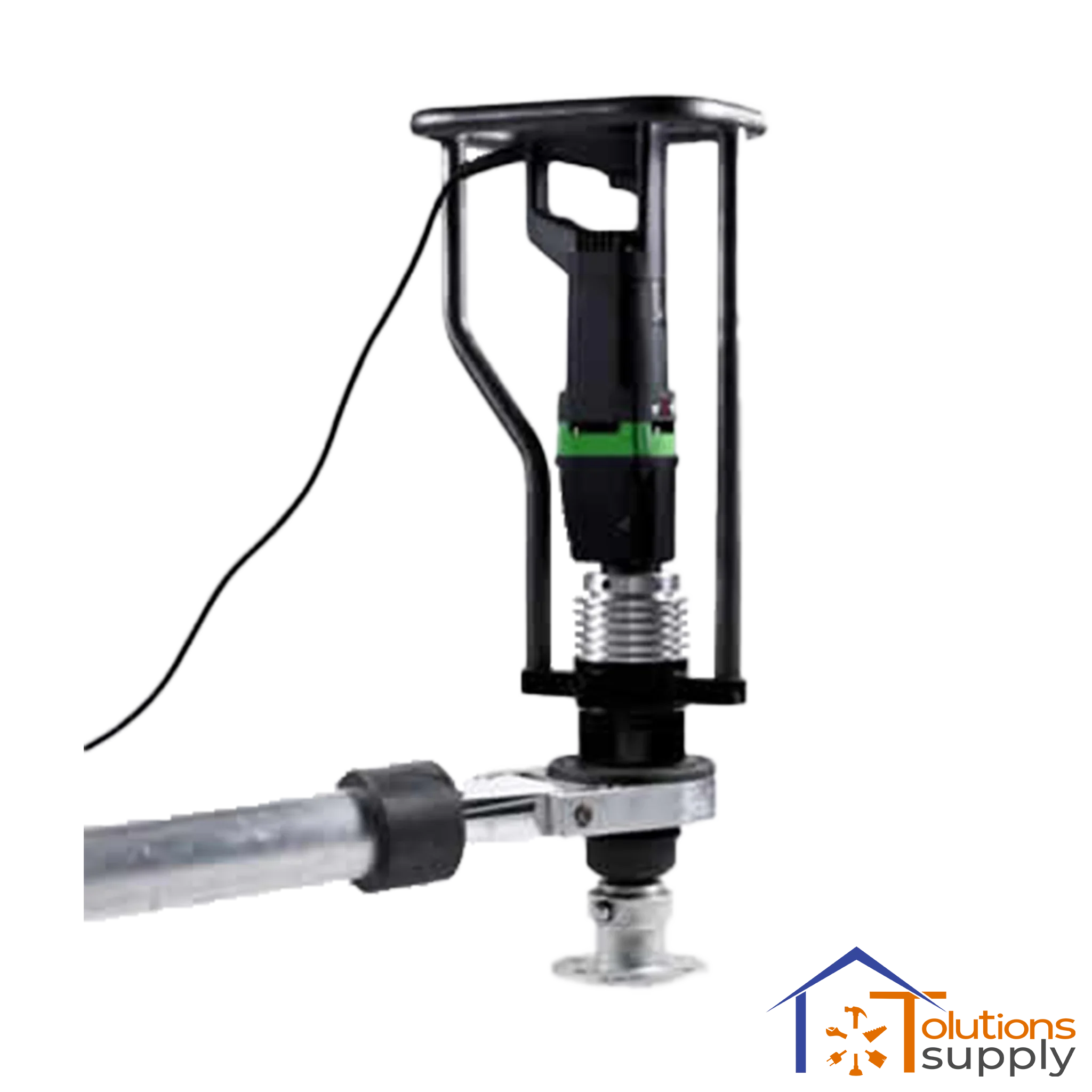 Electric driver tool with metallic base and safety handle for industrial fastening jobs