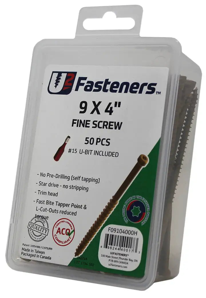 U2 Universal Screws - Stainless Steel 316 10 x 2-1/2" Package