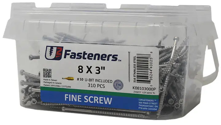 U2 Construction Screws - U-Gold Coating 5/16 x 4" Package