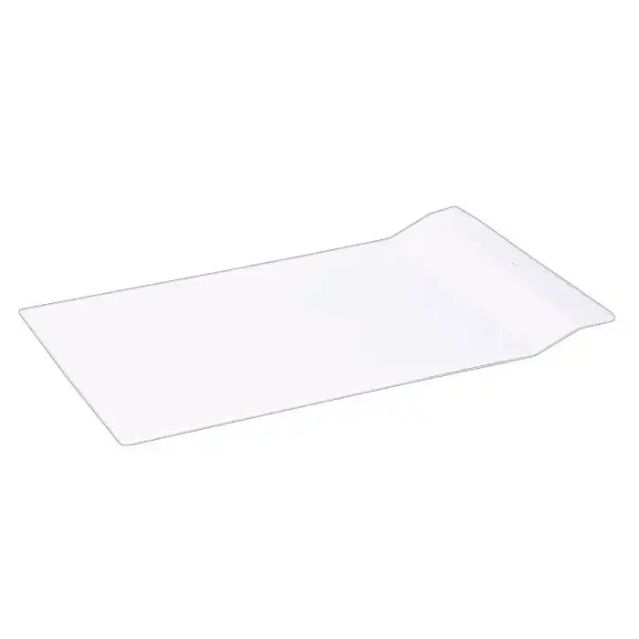 Rectangular white mixing plate with raised edge for industrial material handling