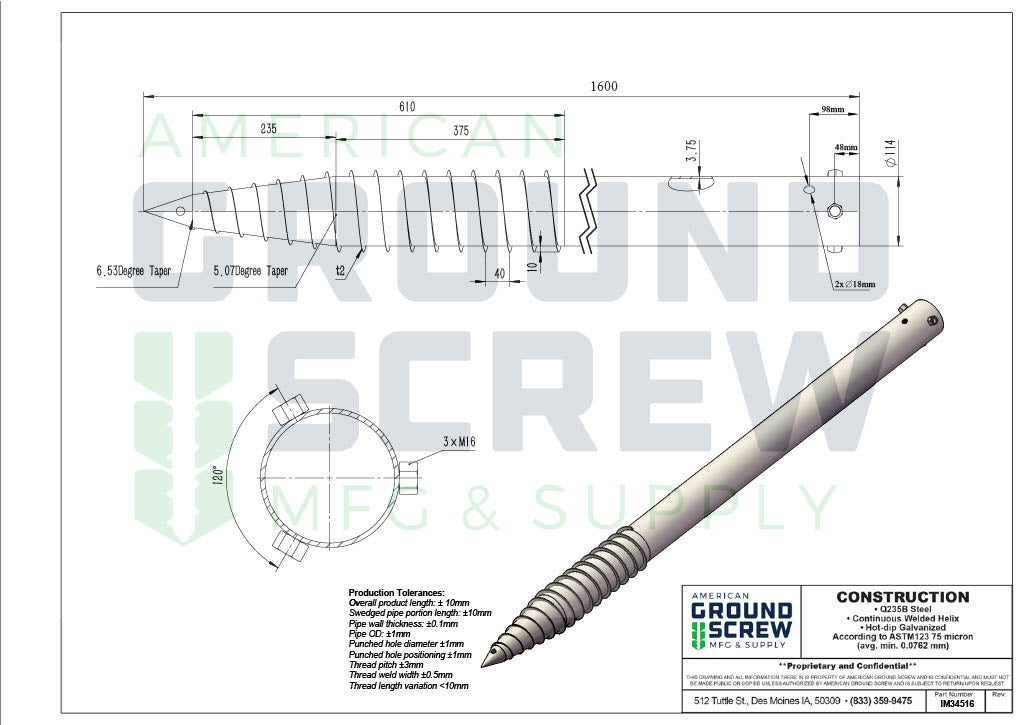 Model 3 Ground Screw