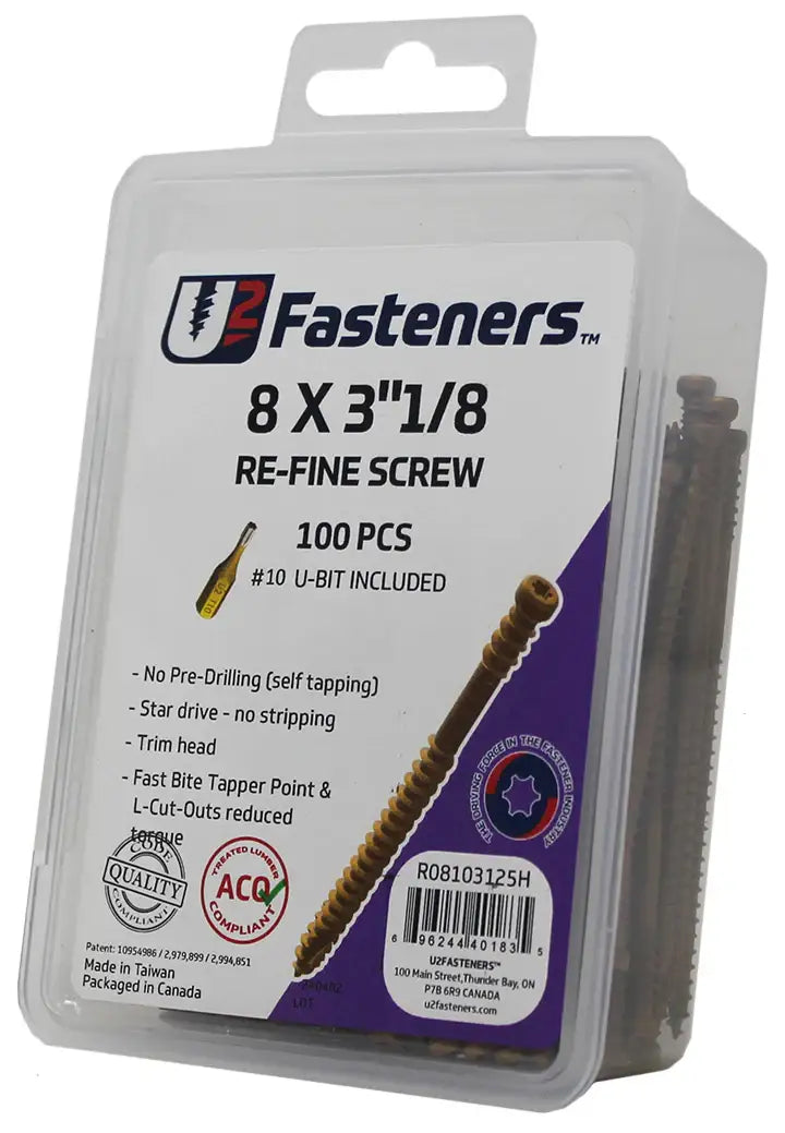 U2 Construction Screws - Black Oxide Finish 3/8 x 5" Package