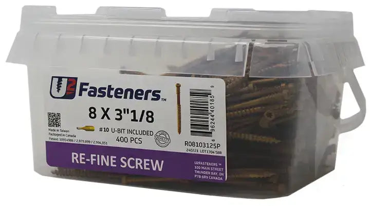 U2 Construction Screws - Black Oxide Finish 3/8 x 6" Bulk