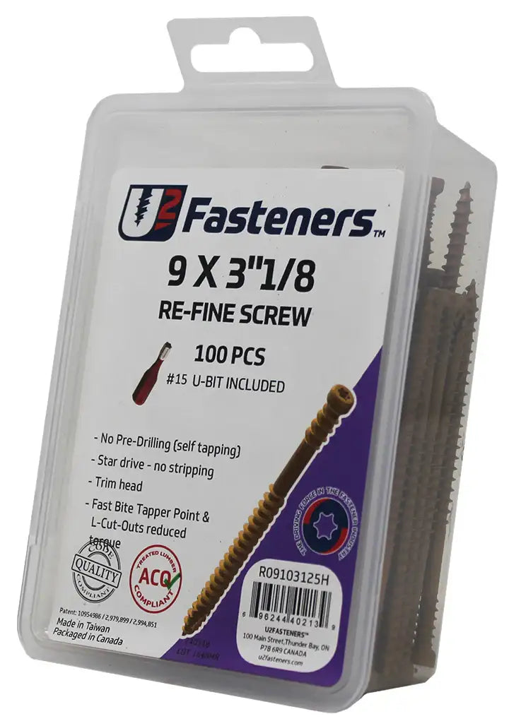 U2 Construction Screws - Black Oxide Finish 3/8 x 10" Package