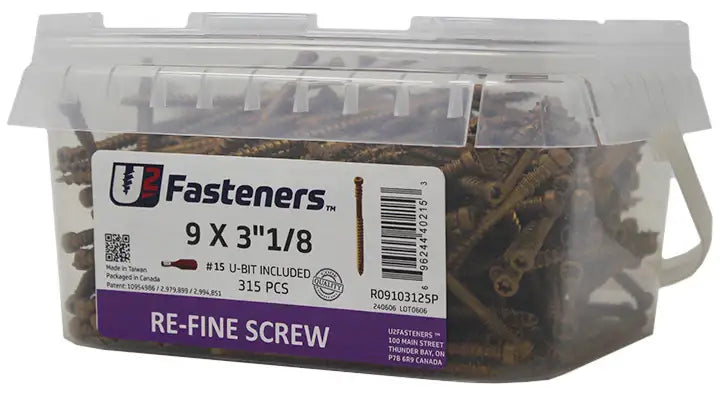 U2 Construction Screws - Black Oxide Finish 3/8 x 12" Package