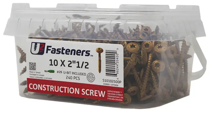 U2 Universal Screws - U-Gold Coating 6 x 5/8" Bucket