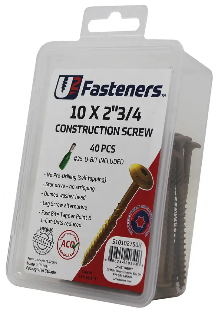 U2 Universal Screws - U-Gold Coating 8 x 1-1/4" Bulk