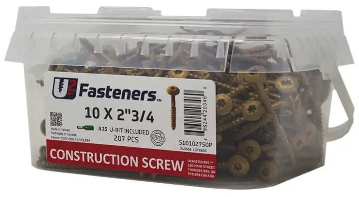 U2 Universal Screws - U-Gold Coating 8 x 1-1/4" Bucket