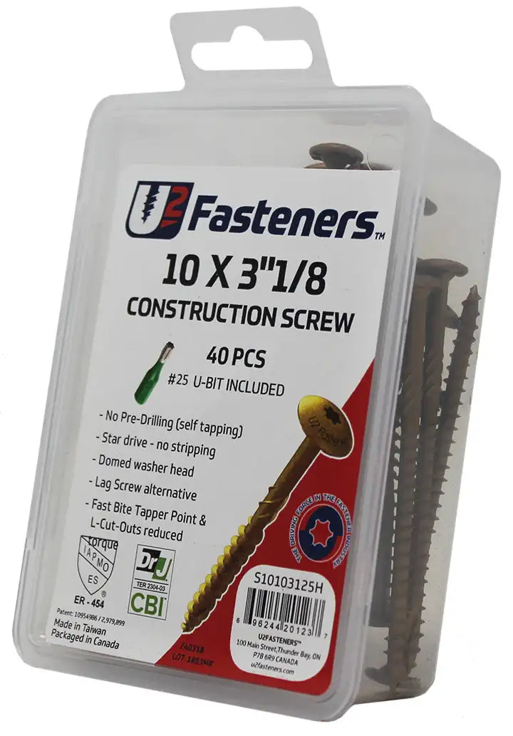 U2 Universal Screws - U-Gold Coating 8 x 2" Bulk