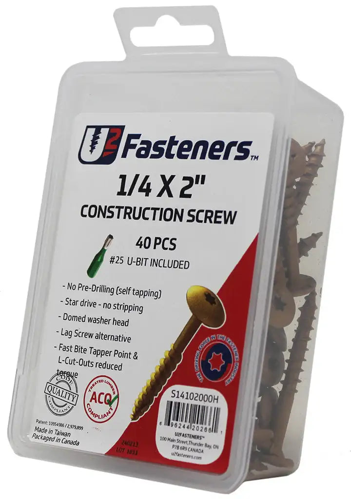 U2 Universal Screws - U-Gold Coating 9 x 2-1/2" Bulk