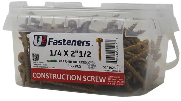 U2 Universal Screws - U-Gold Coating 9 x 3-1/8" Package