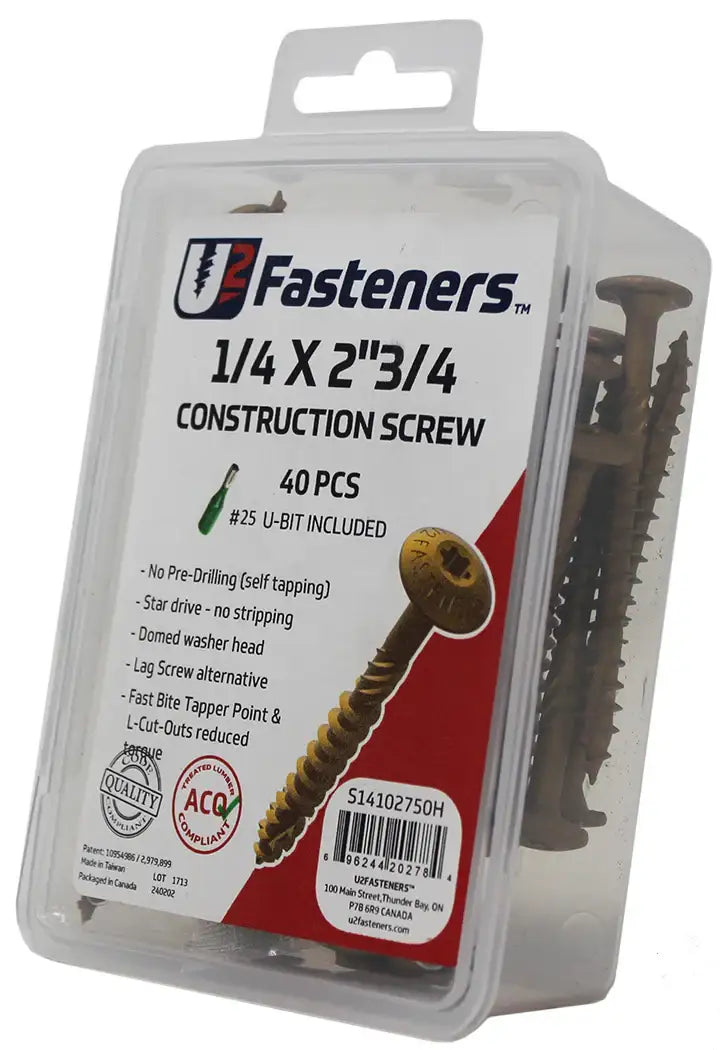 U2 Universal Screws - U-Gold Coating 10 x 1-5/8" Bucket