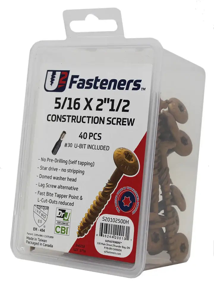 U2 Universal Screws - U-Gold Coating 10 x 4" Bulk