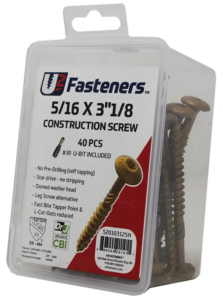 U2 Universal Screws - Black Oxide Finish 10 x 2-1/2" Bulk