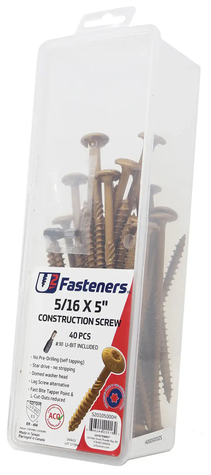 U2 Universal Screws - U-Gold Coating 12 x 4" Bulk