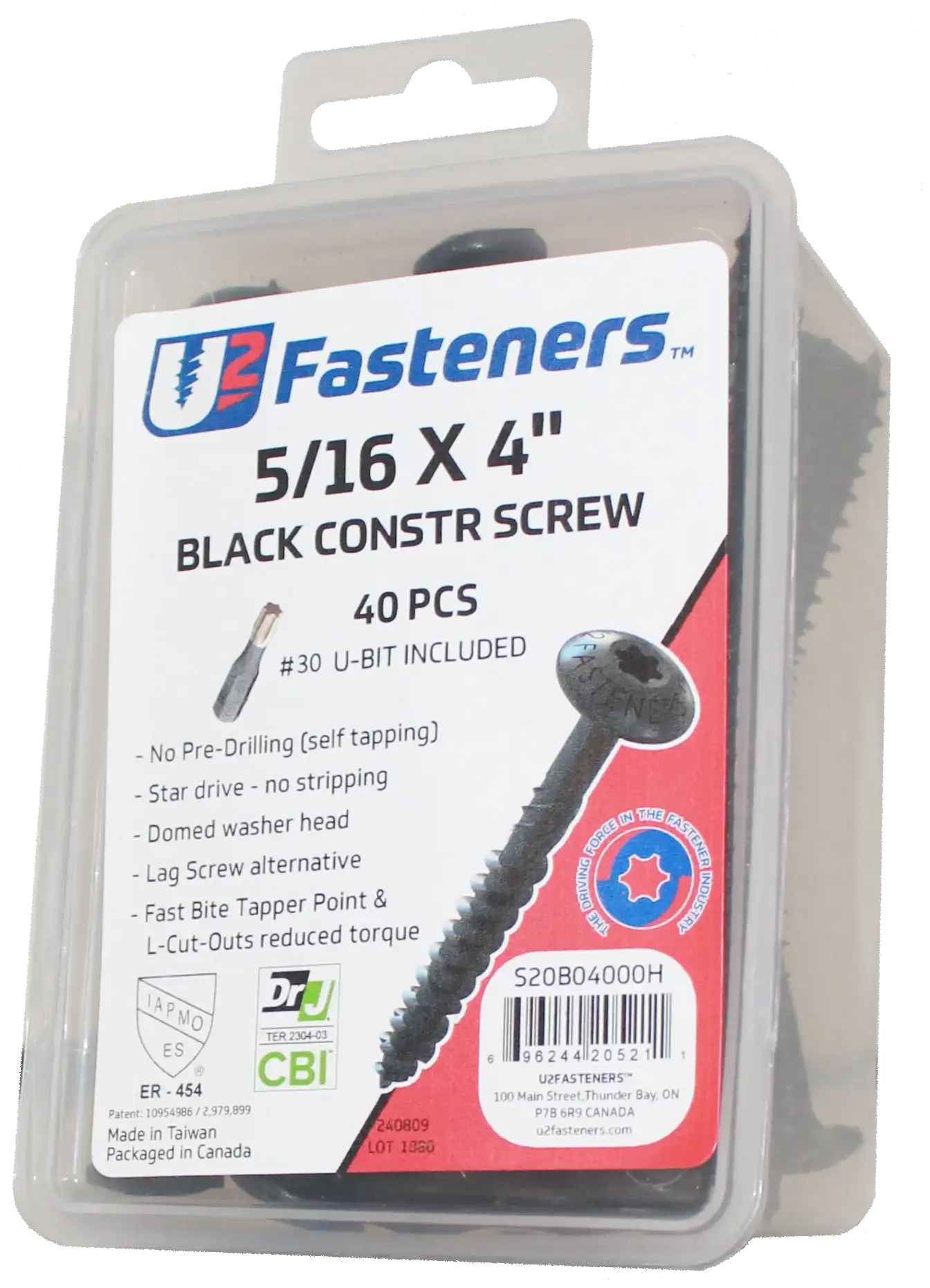 U2 Black Flat Head Screws - Black Oxide Finish 12 x 5" Package