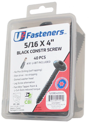 U2 Black Flat Head Screws - Black Oxide Finish 12 x 5" Package