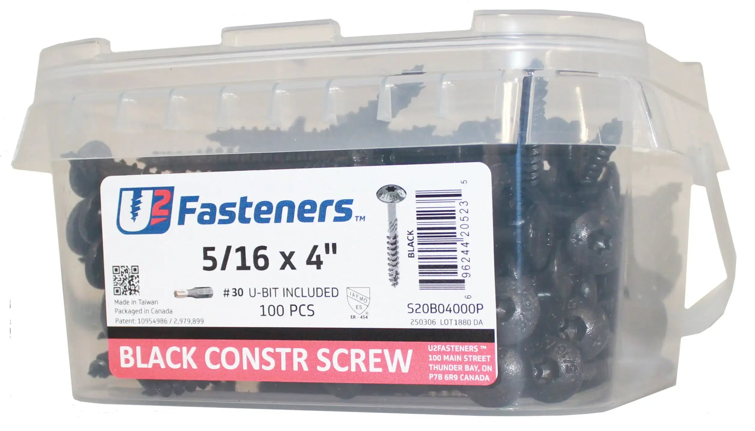 U2 Black Flat Head Screws - Black Oxide Finish 12 x 6" Bulk