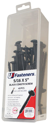 U2 Black Flat Head Screws - Black Oxide Finish 12 x 8" Package