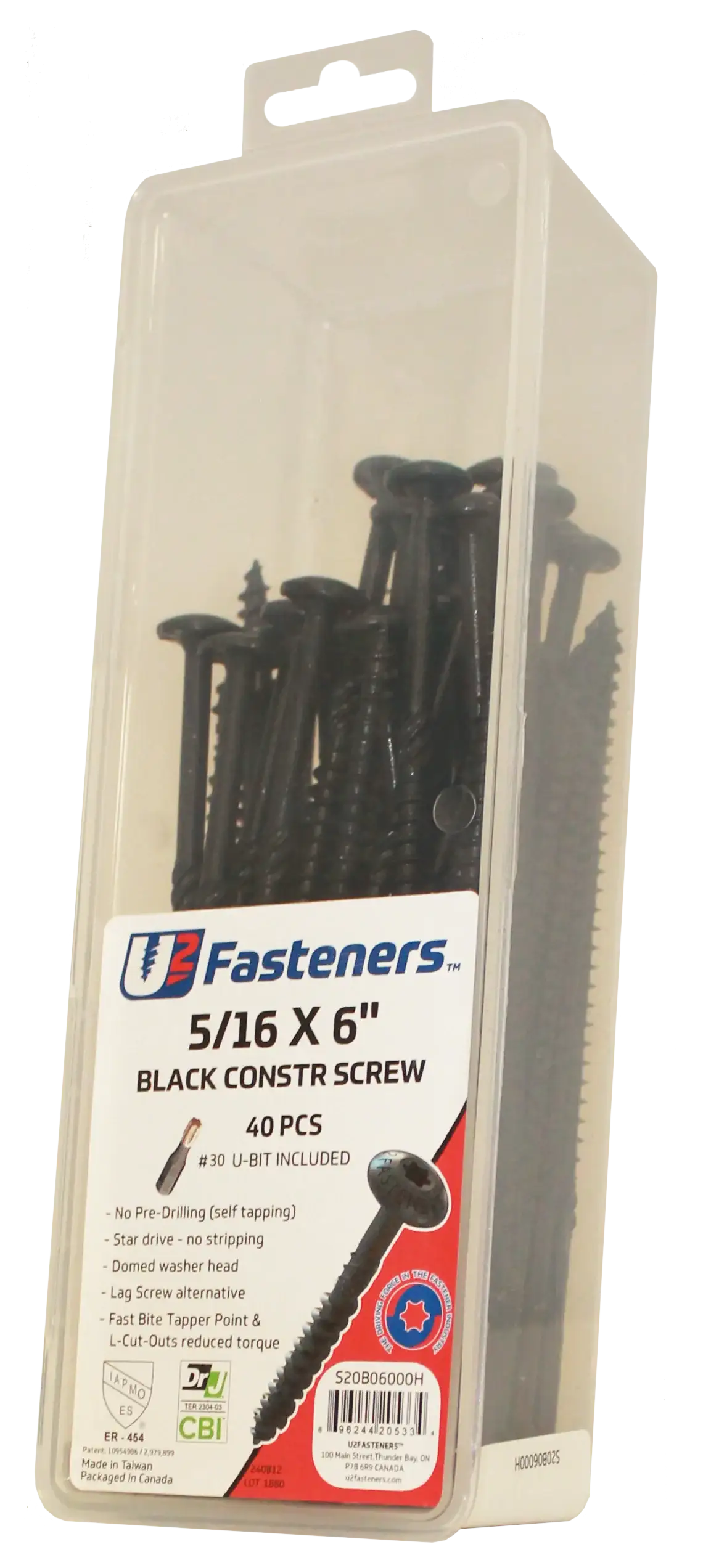 U2 Black Flat Head Screws - Black Oxide Finish 25/64 x 4" Bulk