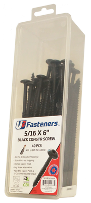 U2 Black Flat Head Screws - Black Oxide Finish 25/64 x 4" Bulk