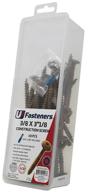 U2 Black Flat Head Screws - Black Oxide Finish 25/64 x 5" Package