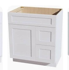 Vanity Sink Base Cabinet, 1 Dummy Drawer, 2 Drawers, 2 Doors, Door Openings on Right, No Shelf - VAD4221R