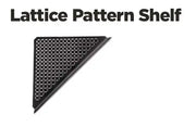 Black lattice pattern corner shelf for industrial storage solutions