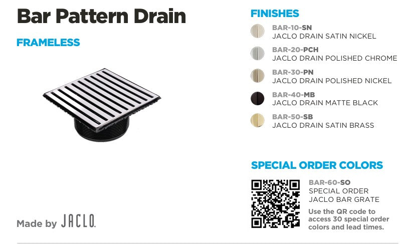 KurbX 4 in. Square Bar Pattern Drain