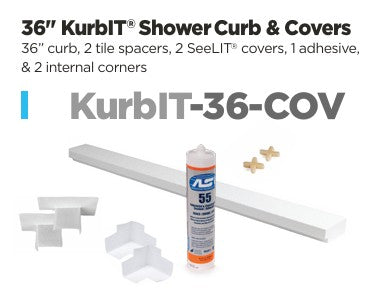 36" KurbIT® Shower Curb & Covers