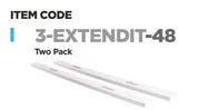 Two-pack white extendable industrial bars, item code 3-EXTENDIT-48, for manufacturing tools and equipment