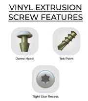 U2 Vinyl Extrusion Screws - White Powder Coat 10 x 3-1/8"