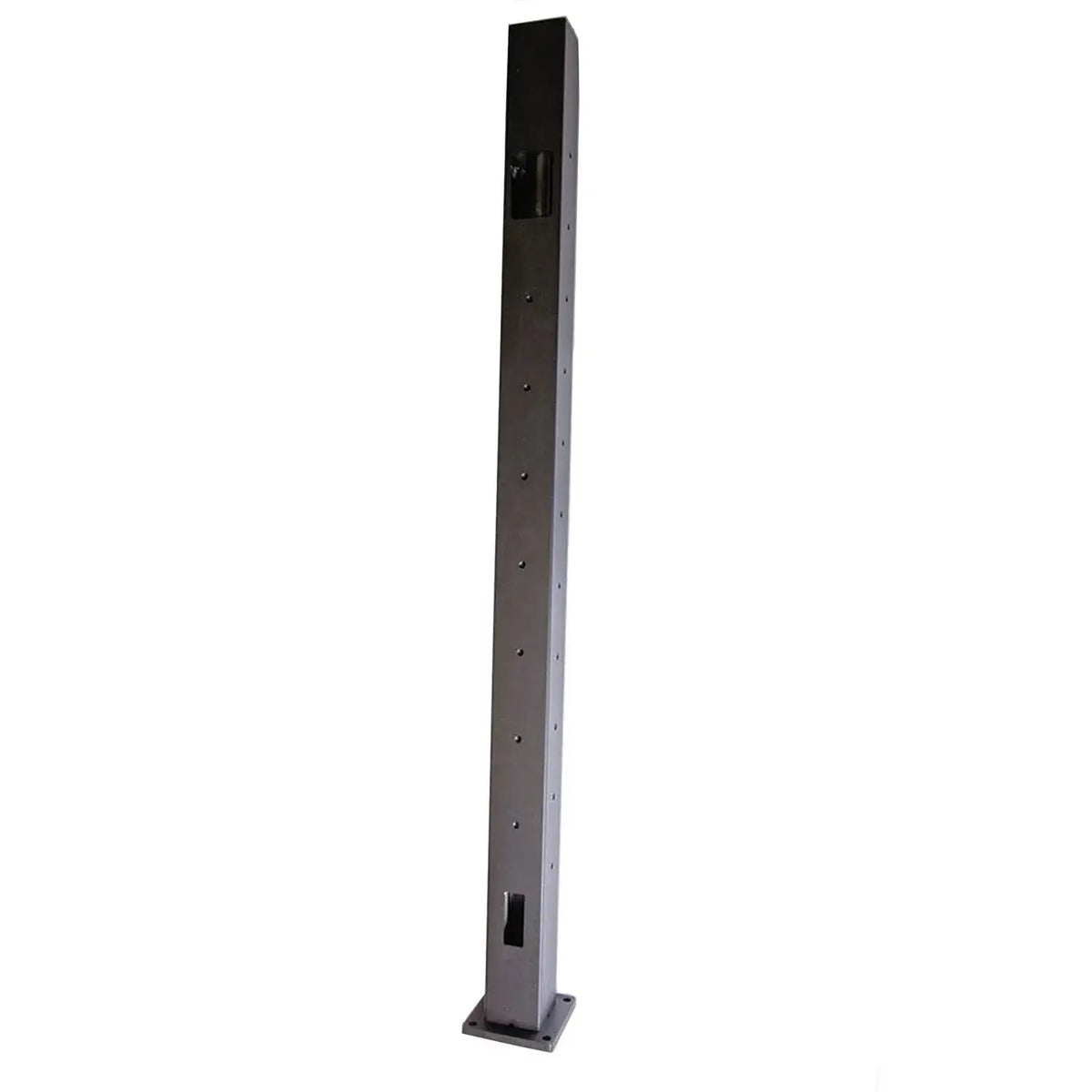 Industrial steel support column with mounting holes for manufacturing equipment