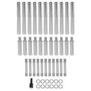 Stainless steel dowel pins, threaded rods, O-rings, and installation tool for industrial assembly