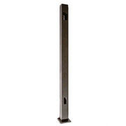 Industrial steel support post with mounting holes and base plate for manufacturing equipment