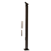Industrial steel support post with mounting brackets for manufacturing equipment setup