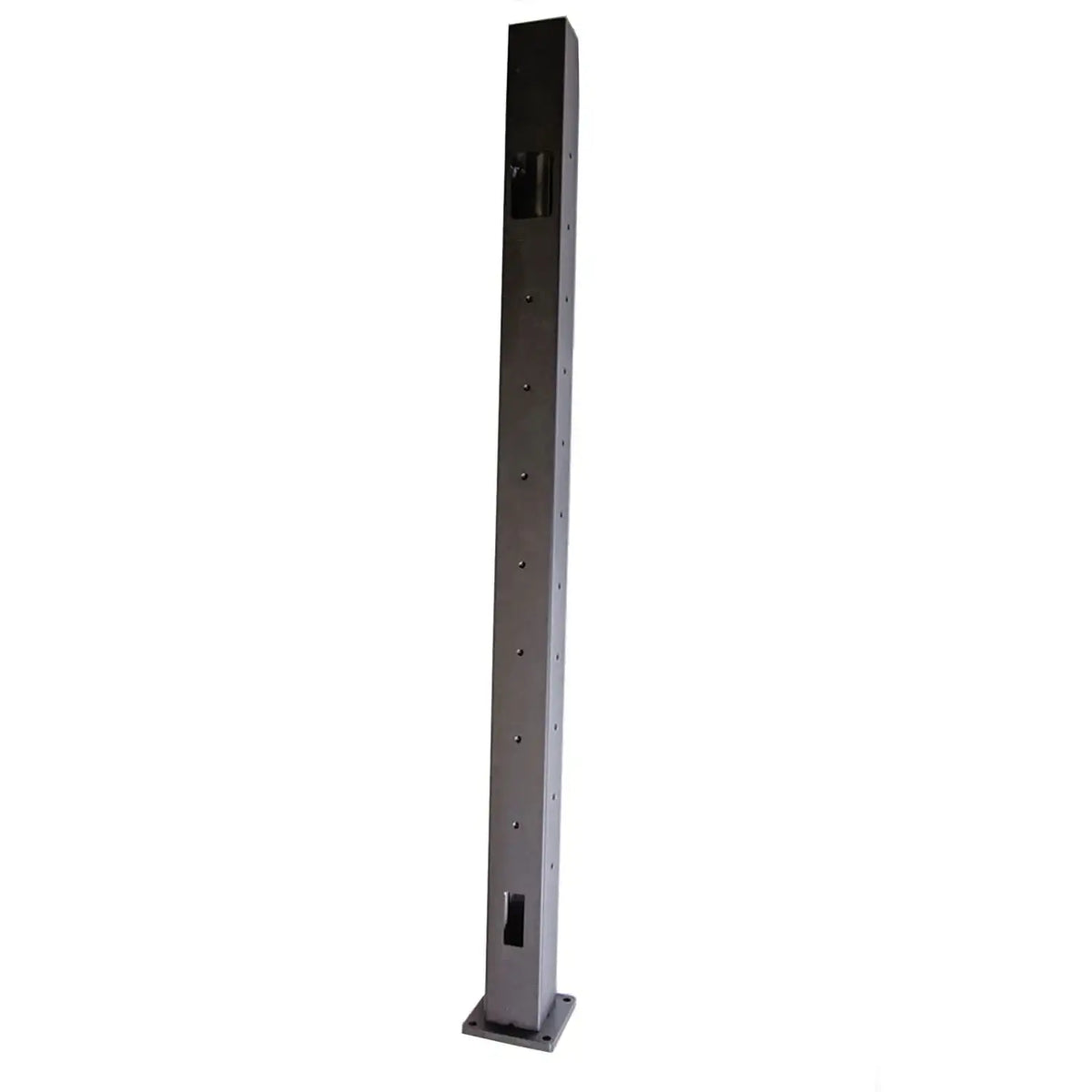 Industrial steel support column with mounting holes for manufacturing equipment