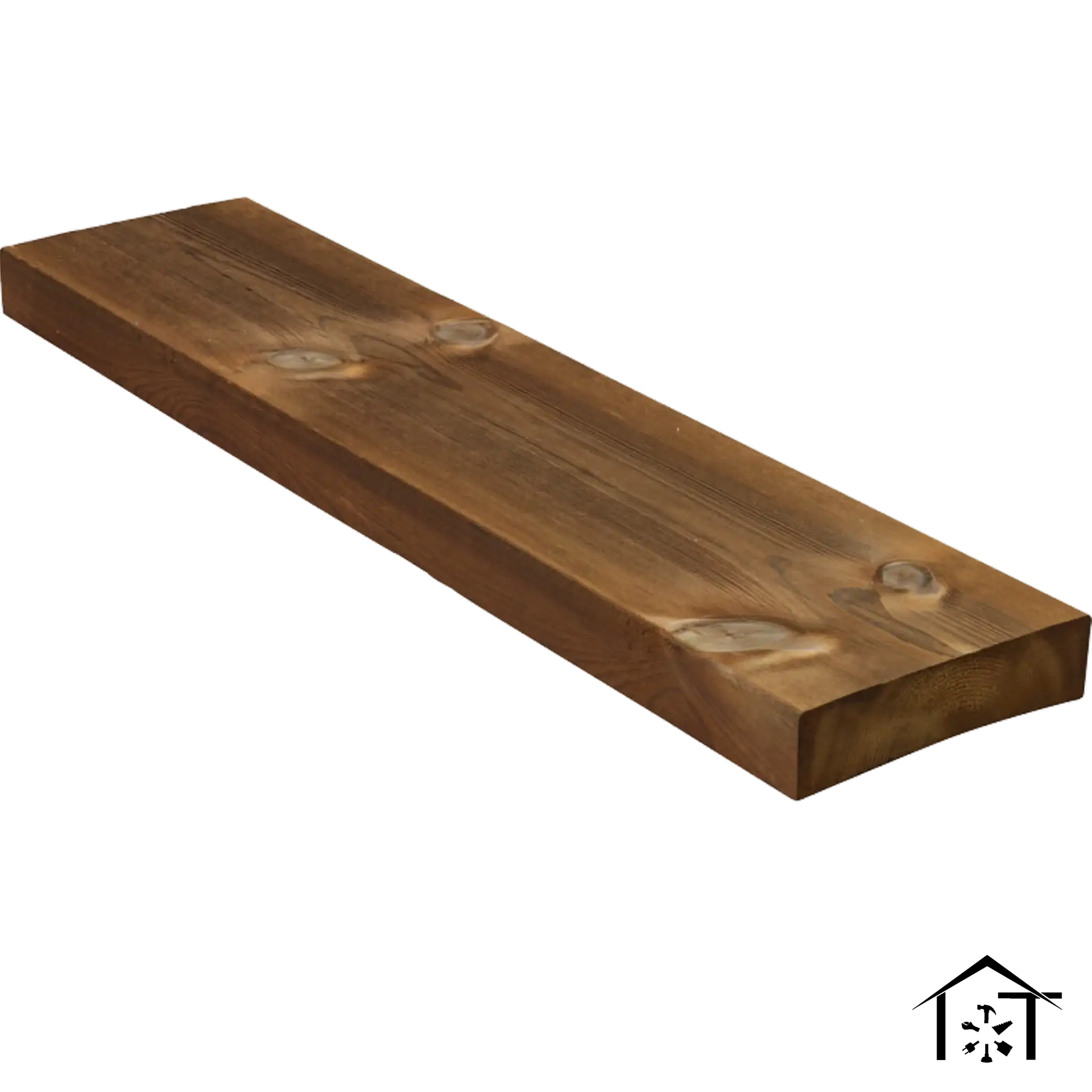 Solid wood plank with natural grain and knots, ideal for industrial construction and DIY projects