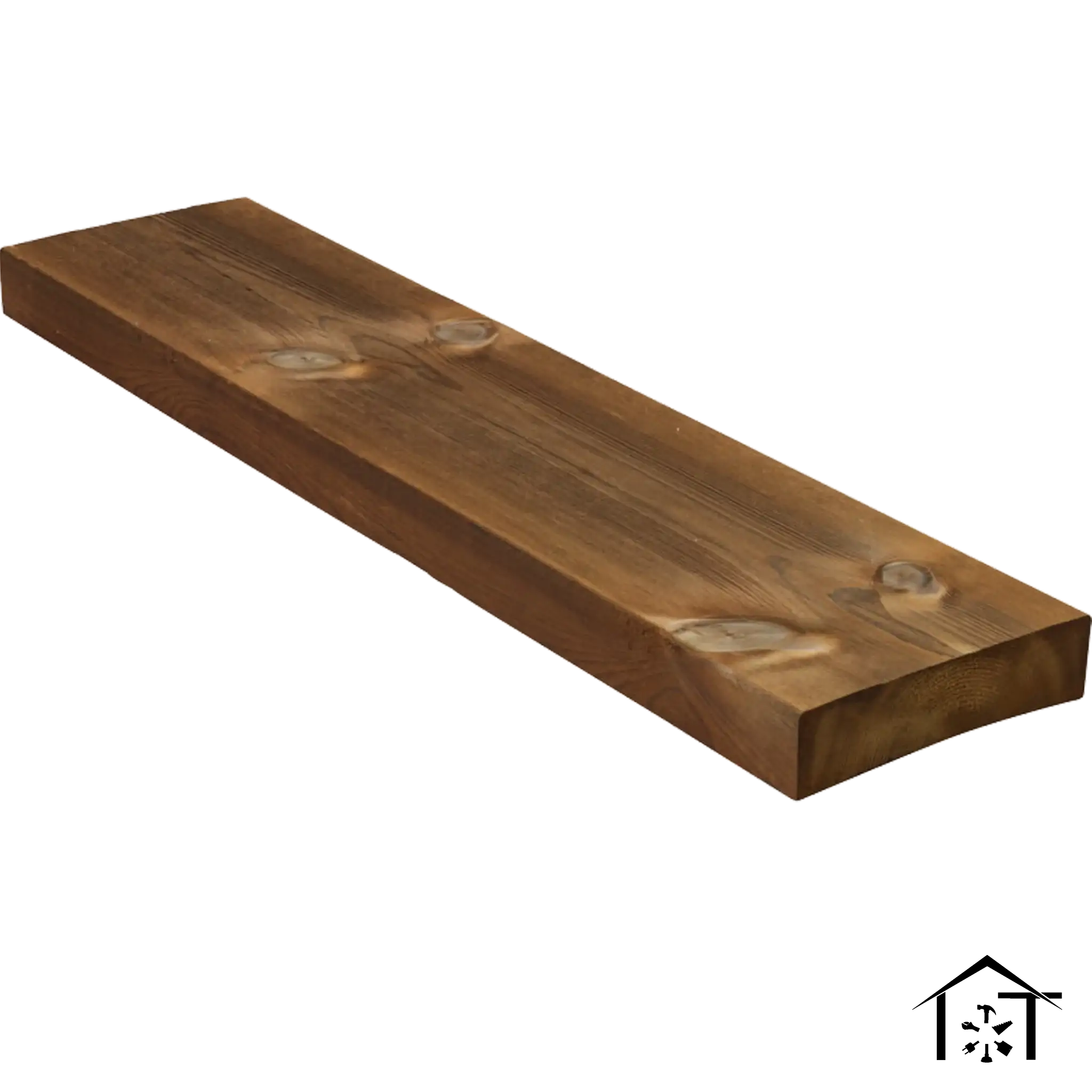 Solid wood plank with natural grain and knots, ideal for industrial construction and DIY projects