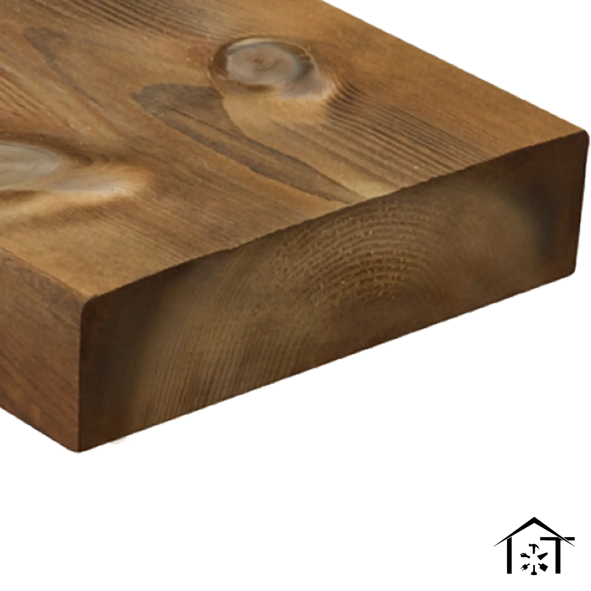 Solid wood plank with natural grain and knots, ideal for industrial construction and DIY projects