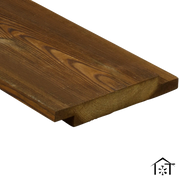 Dark stained wooden flooring plank with groove, ideal for industrial or residential installation