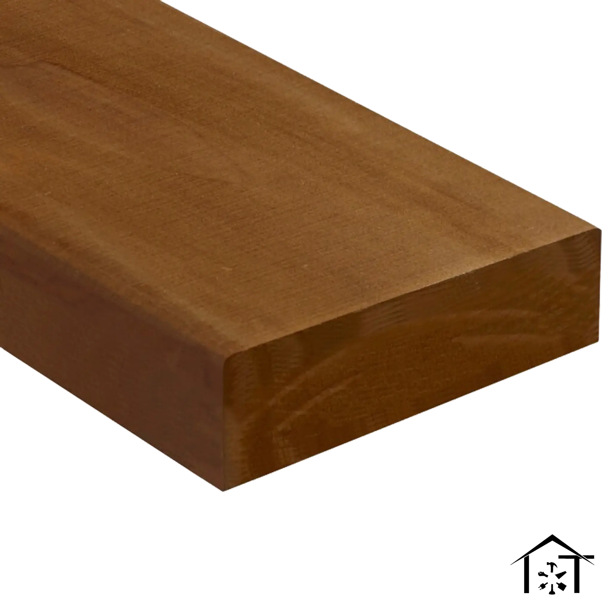 Smooth wooden plank with rich grain texture for industrial and manufacturing use