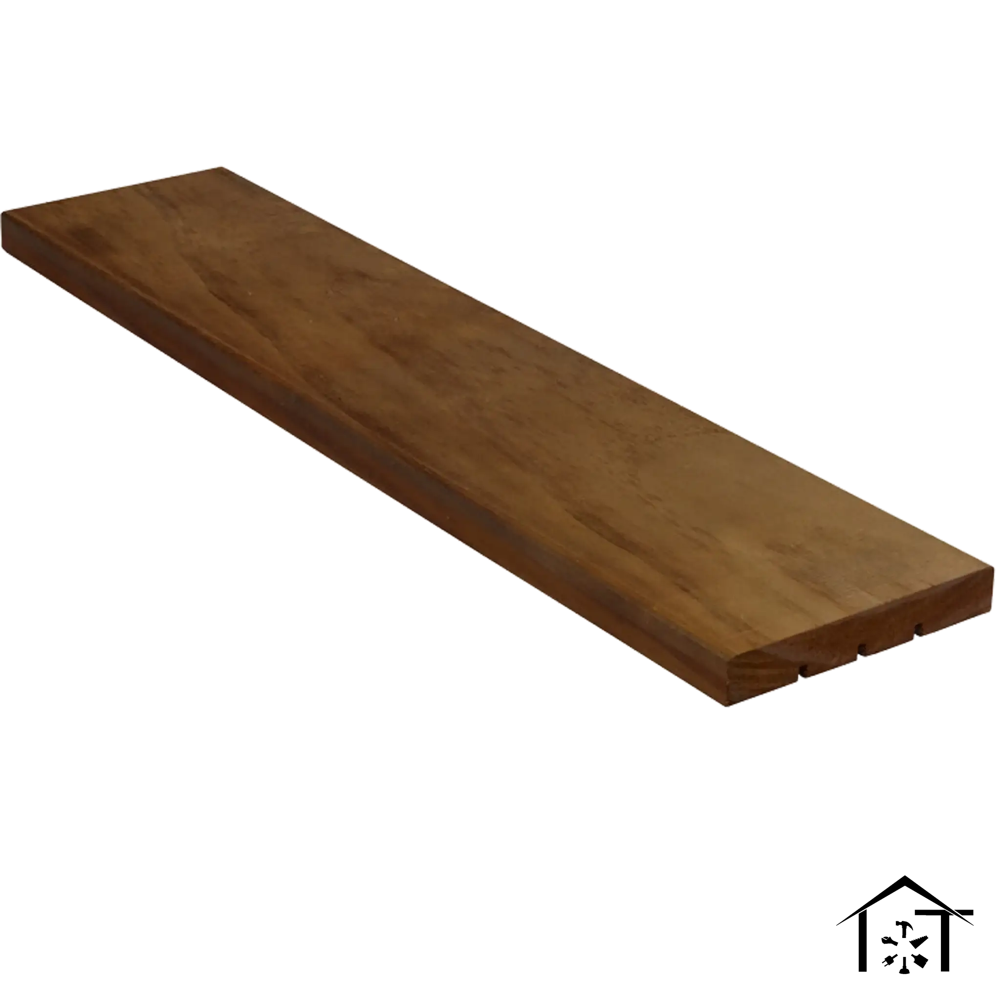 Solid wood shelf board with groove, ideal for industrial shelving and manufacturing storage solutions