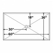 KurbX Structural Shower Pan - 60 in x 36 in - Center Drain