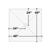48 in. x 48 in. KurbX Center Drain Structural Shower Pan